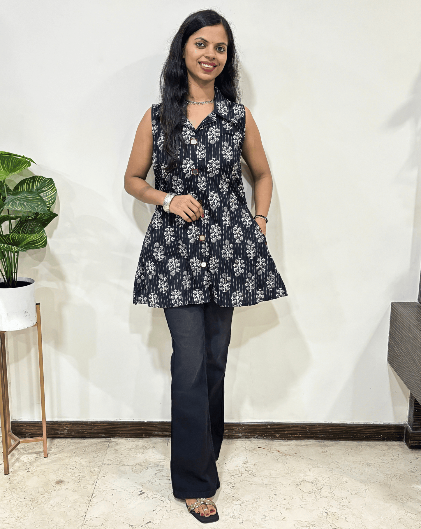 Kiara Ajrakh Short Kurti
