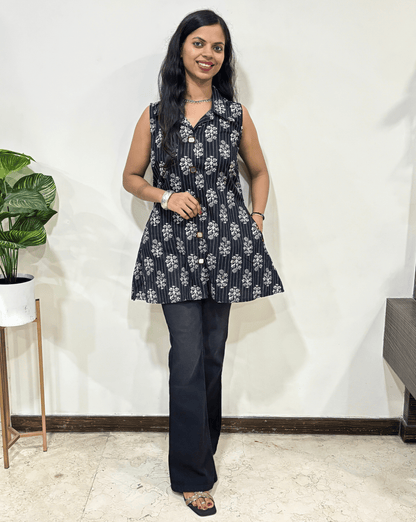 Kiara Ajrakh Short Kurti