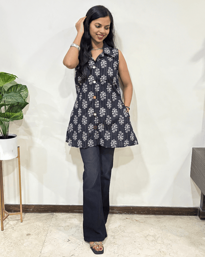 Kiara Ajrakh Short Kurti