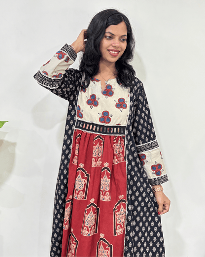 Sana Handblock Ajrakh One-Piece