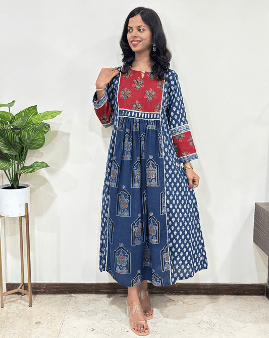 Sana Handblock Ajrakh One-Piece