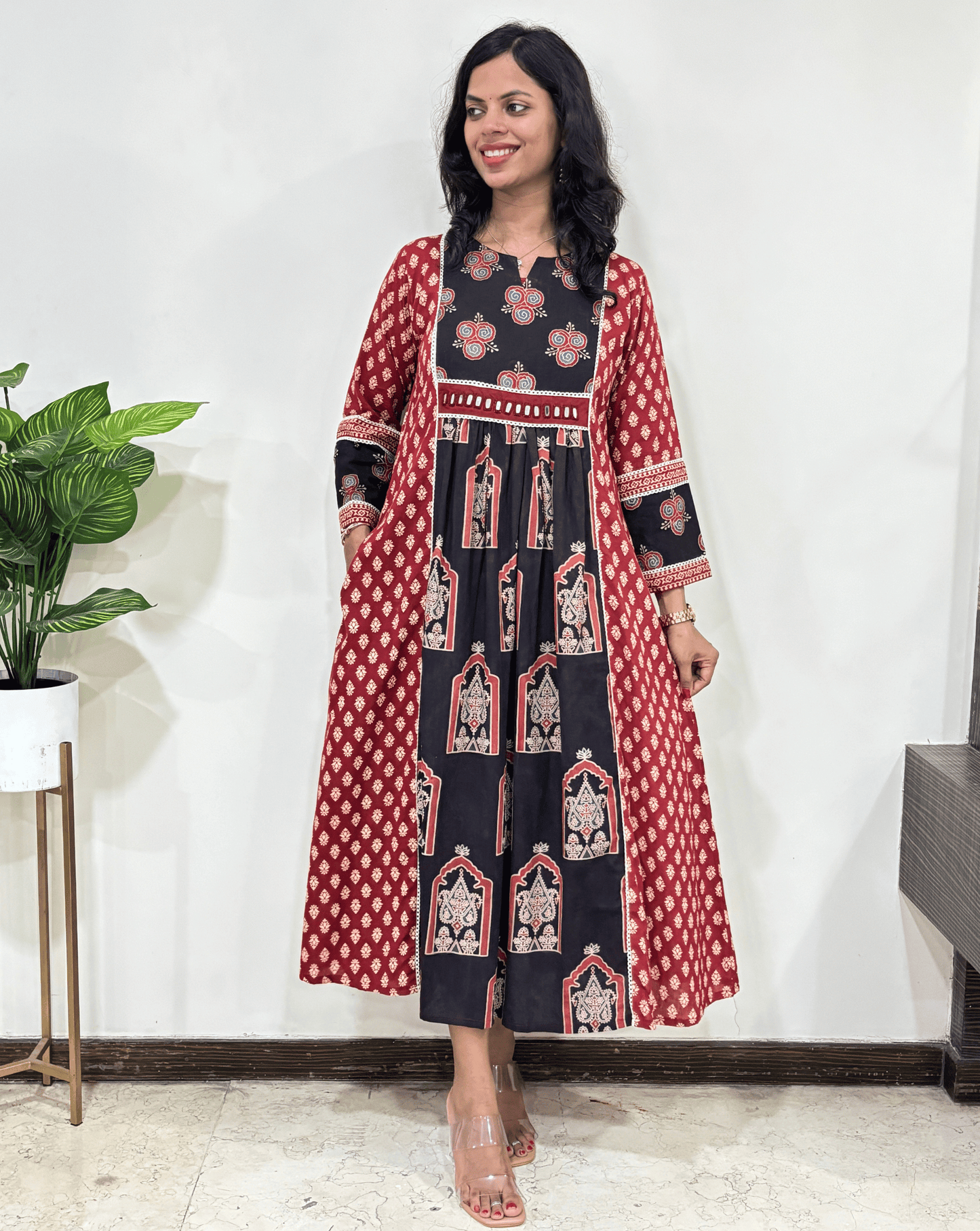 Sana Handblock Ajrakh One-Piece