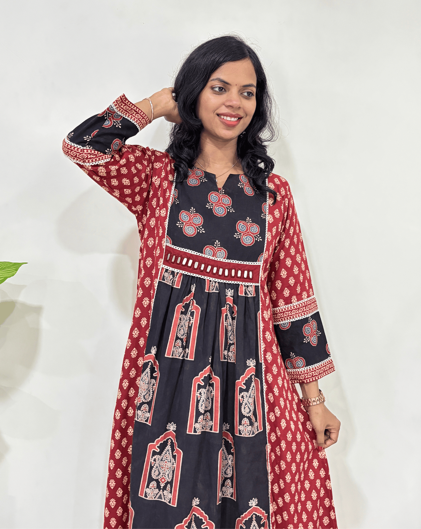Sana Handblock Ajrakh One-Piece
