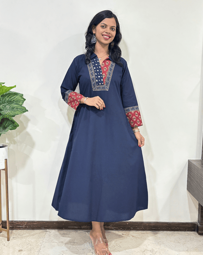 Navya A-line Cotton Long Kurti