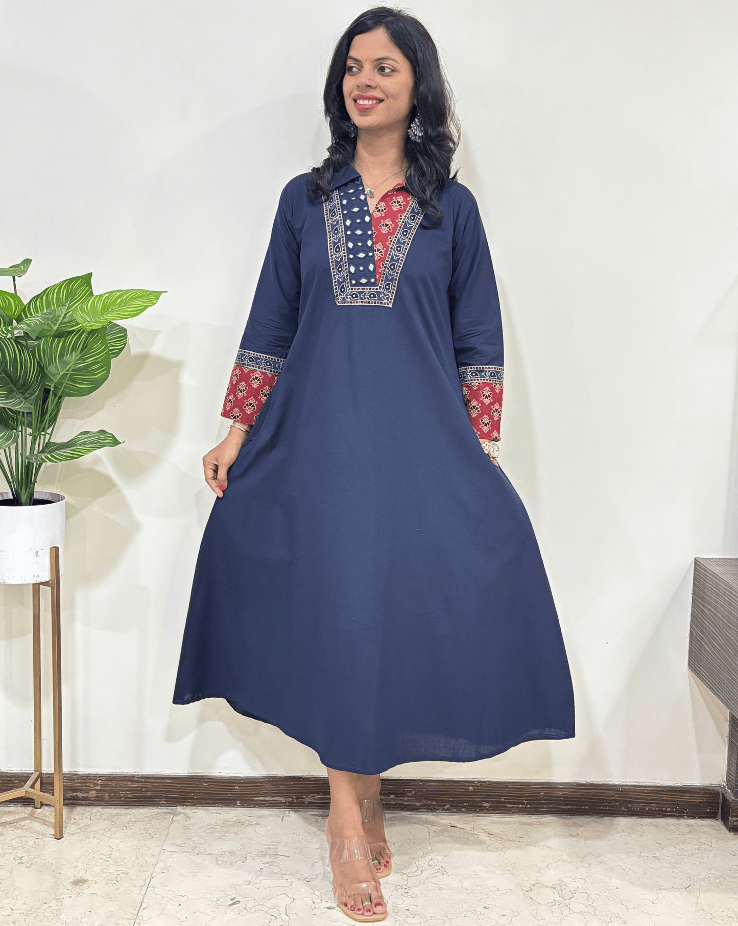 Navya A-line Cotton Long Kurti