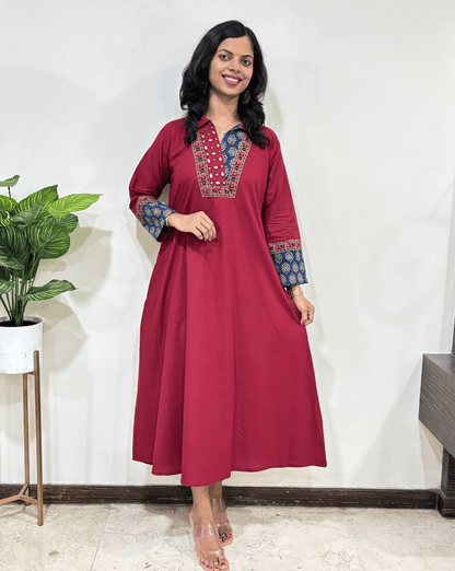 Navya A-line Cotton Long Kurti