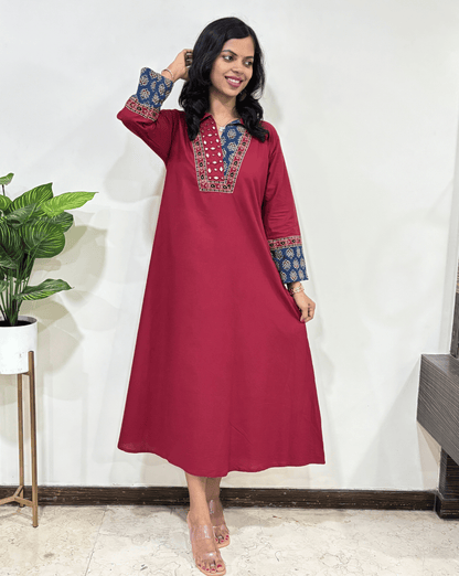Navya A-line Cotton Long Kurti