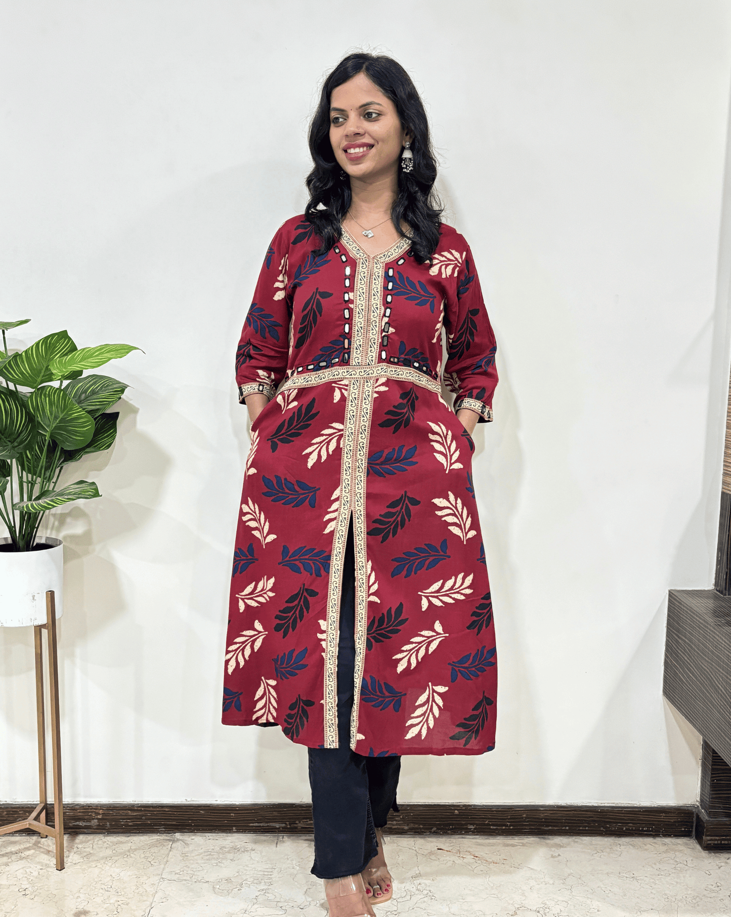 Kashvi Ajrakh A-line Long  Kurti