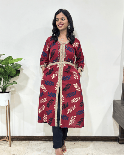Kashvi Ajrakh A-line Long  Kurti