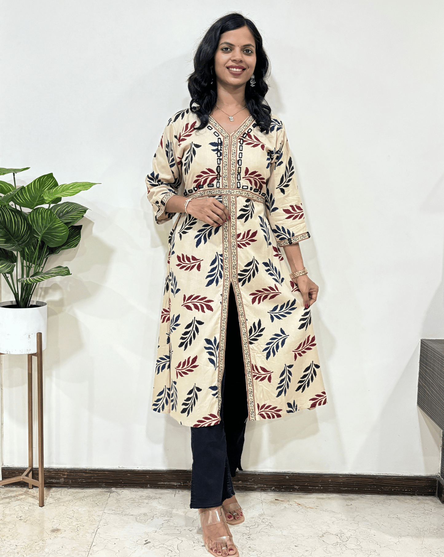 Kashvi Ajrakh A-line Long  Kurti