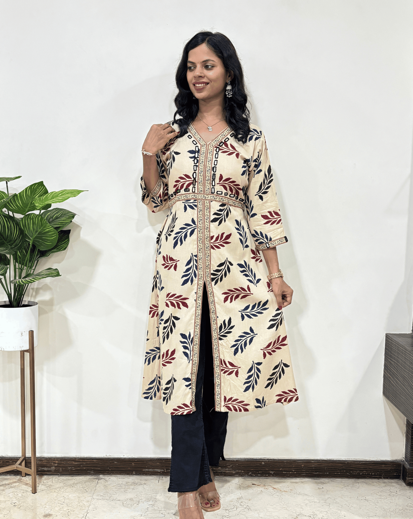 Kashvi Ajrakh A-line Long  Kurti