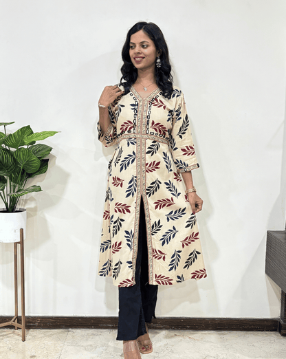 Kashvi Ajrakh A-line Long  Kurti
