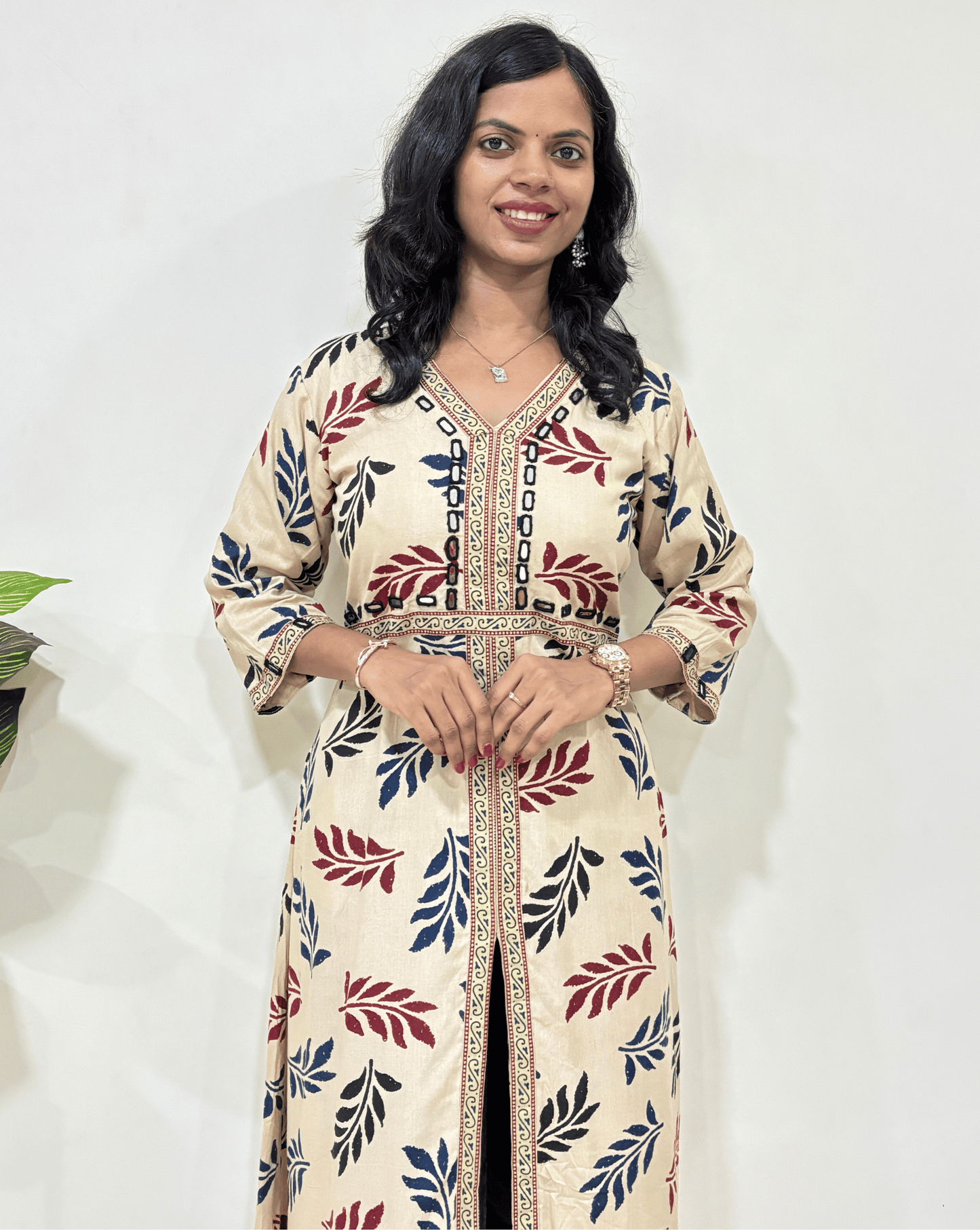 Kashvi Ajrakh A-line Long  Kurti