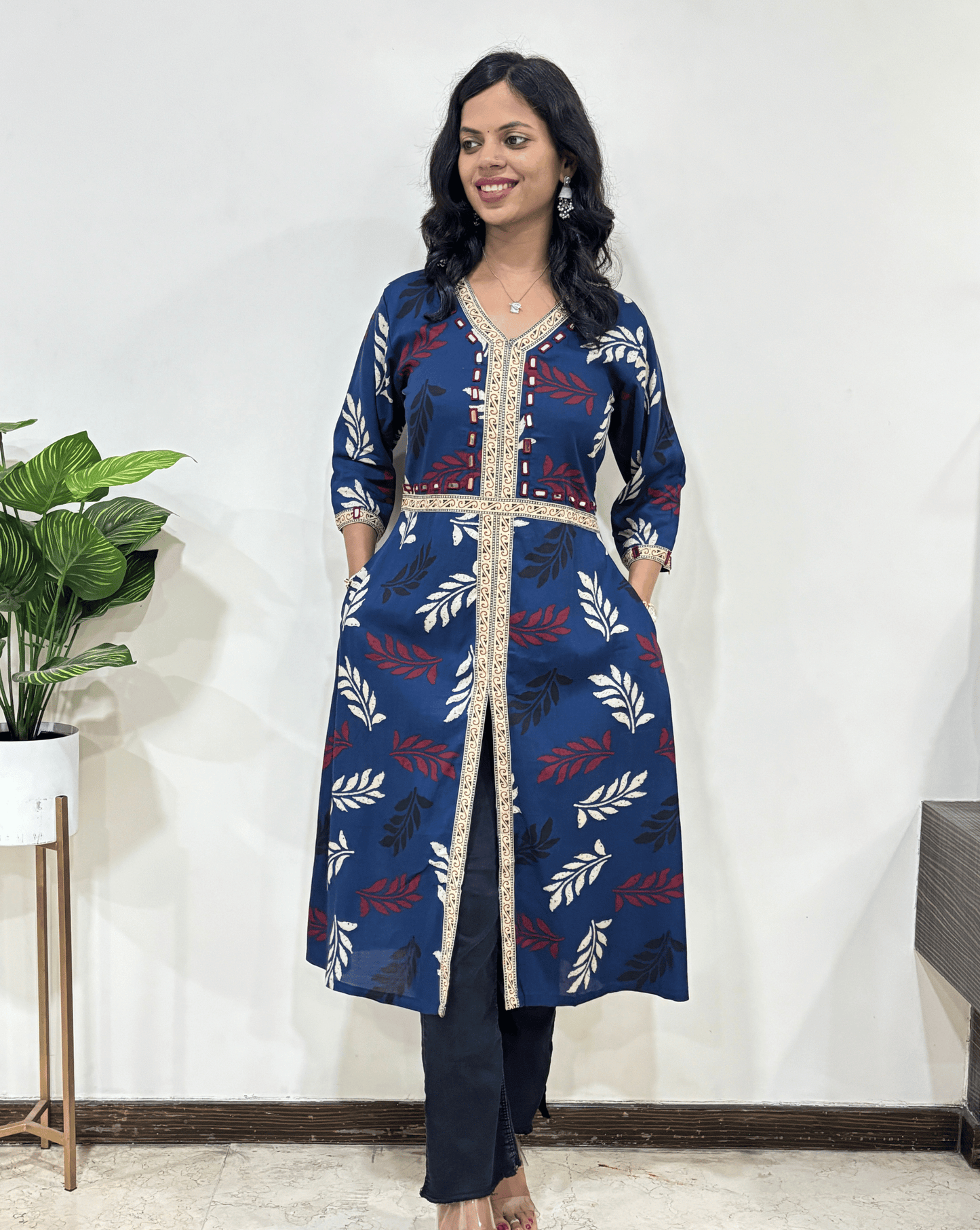 Kashvi Ajrakh A-line Long  Kurti
