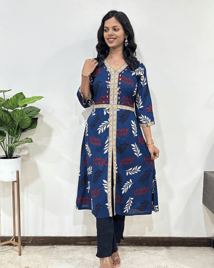 Kashvi Ajrakh A-line Long  Kurti