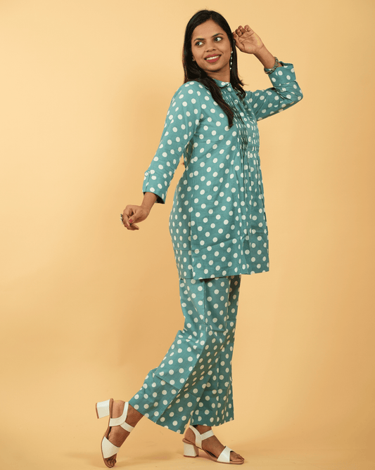 Polka Dots Jaipuri Co-ord set