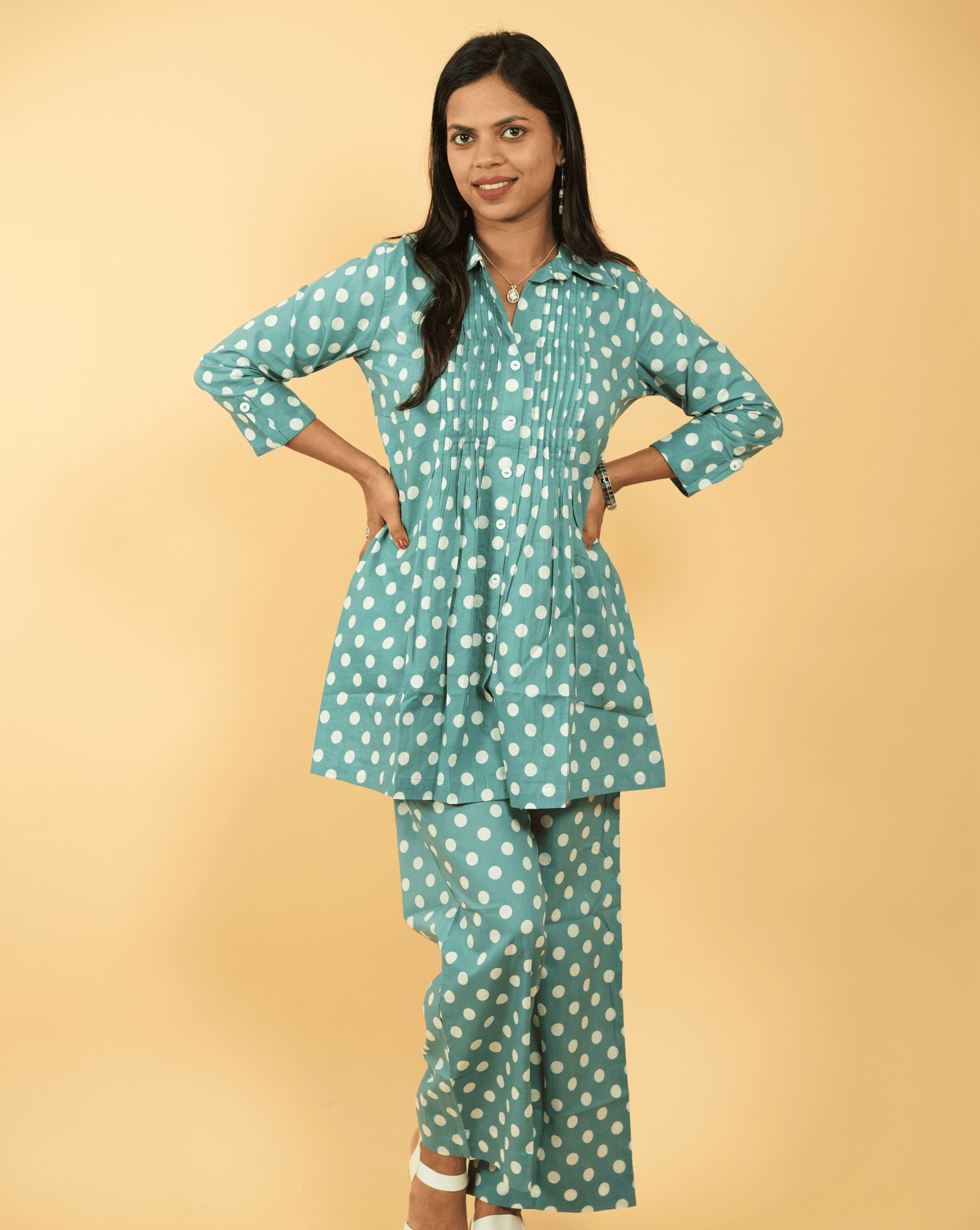 Polka Dots Jaipuri Co-ord set
