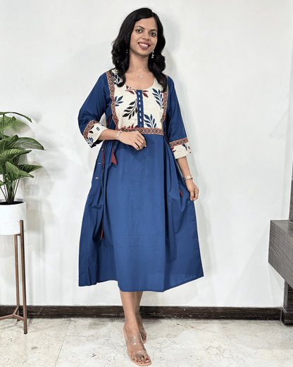 Ishani Ajrakh A-line Long Kurti