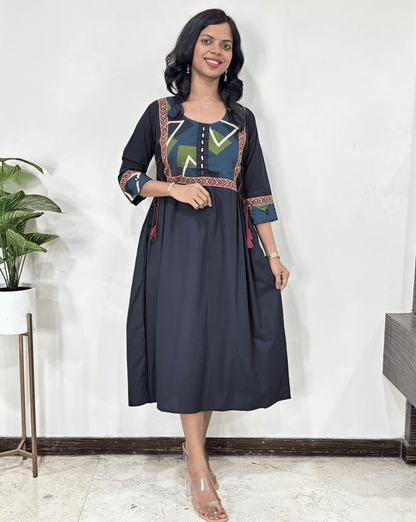 Ishani Ajrakh A-line Long Kurti