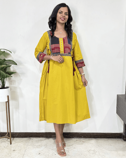 Ishani Ajrakh A-line Long Kurti