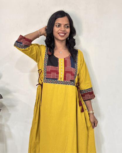 Ishani Ajrakh A-line Long Kurti