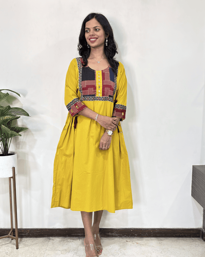 Ishani Ajrakh A-line Long Kurti