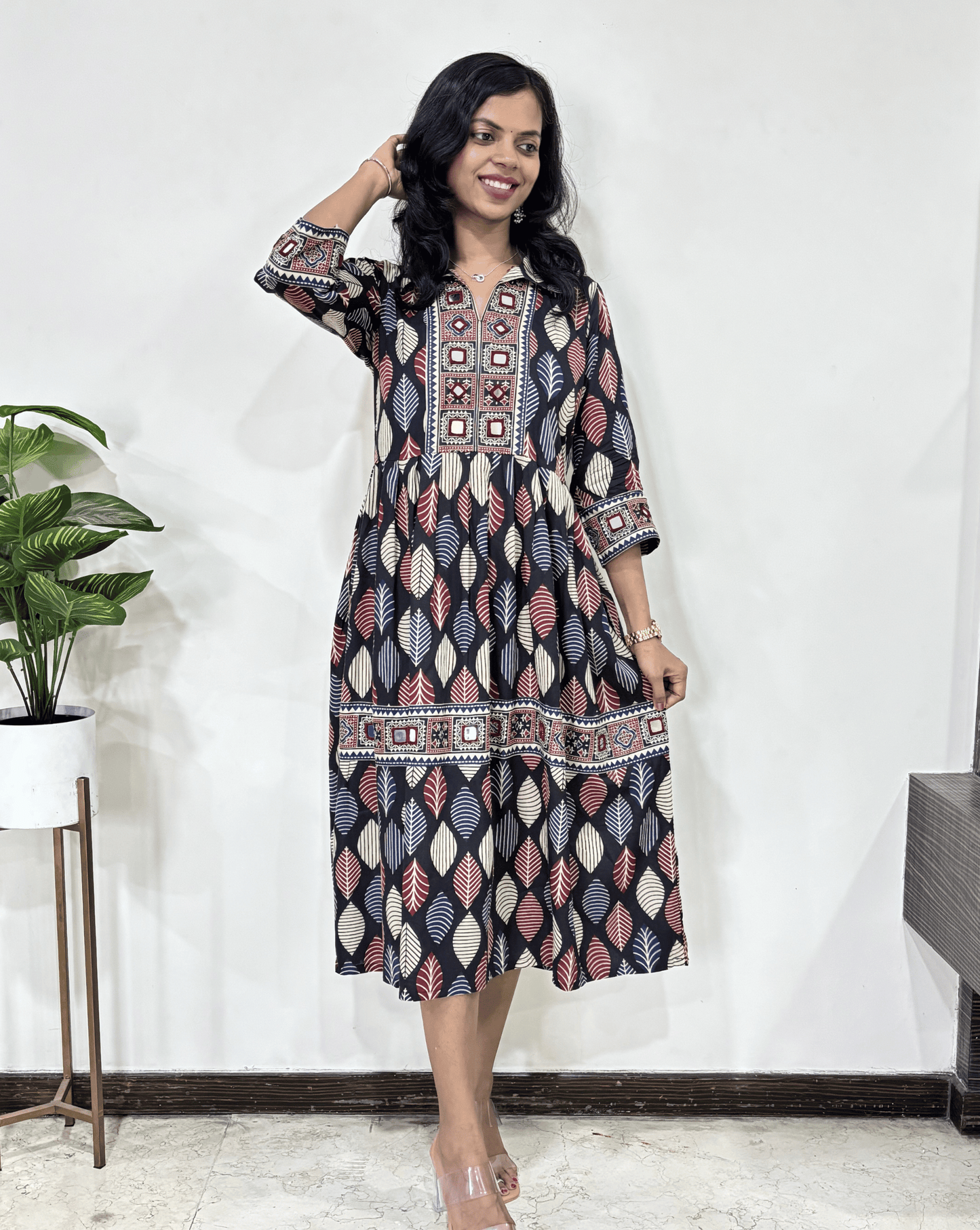 Deepika Ajrakh Long Kurti