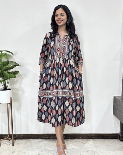 Deepika Ajrakh Long Kurti