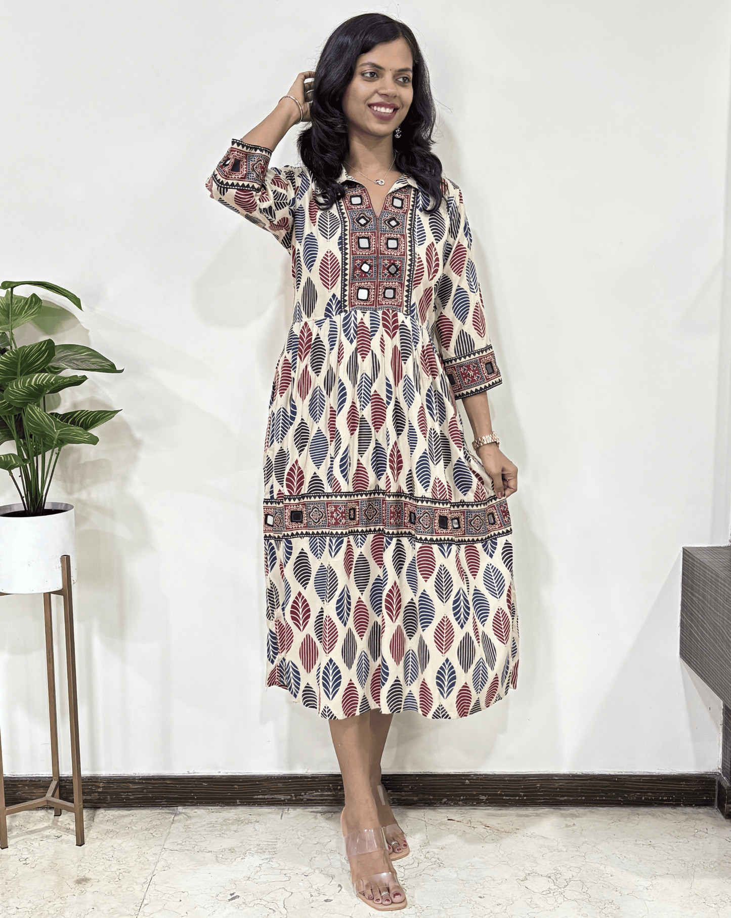 Deepika Ajrakh Long Kurti