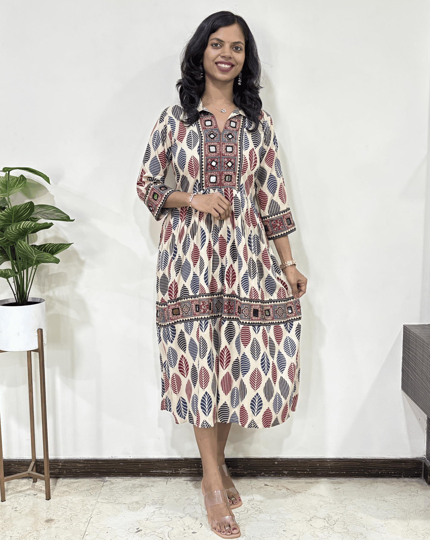 Deepika Ajrakh Long Kurti