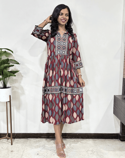 Deepika Ajrakh Long Kurti