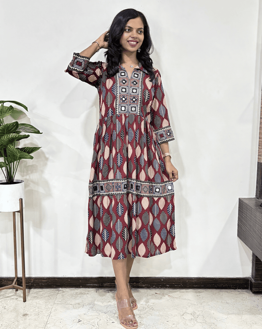 Deepika Ajrakh Long Kurti