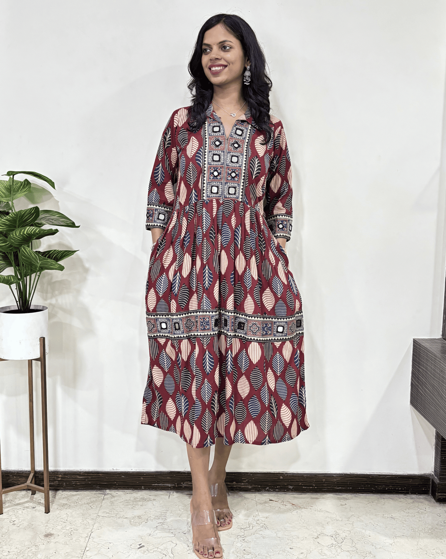 Deepika Ajrakh Long Kurti