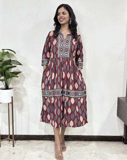 Deepika Ajrakh Long Kurti