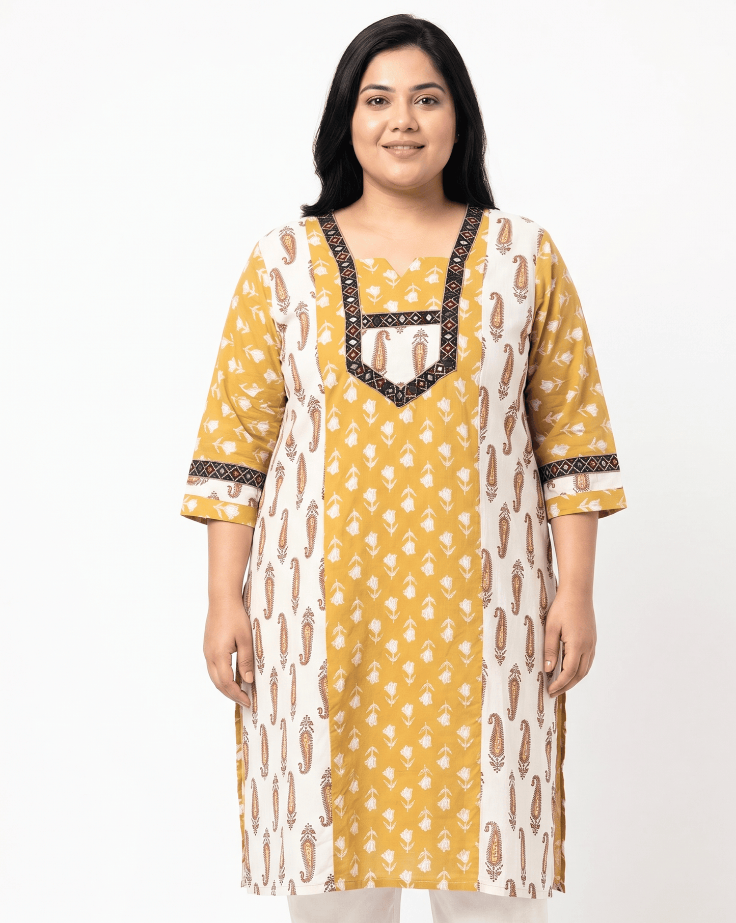 Vasudha Plus Size Ajrakh Long Kurti