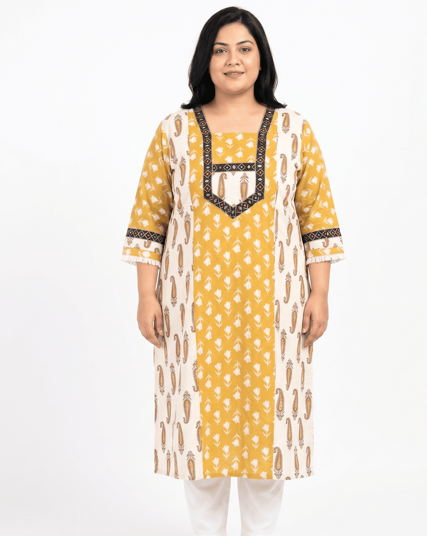 Vasudha Plus Size Ajrakh Long Kurti