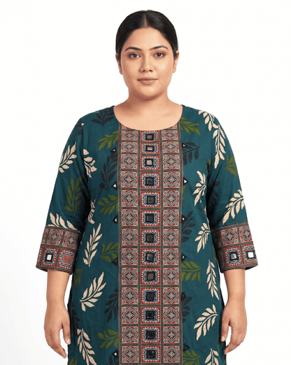 Rashmika Plus Size Ajarkh Short Kurti