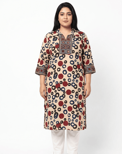 Kanishka Plus Size Collar Long Kurti