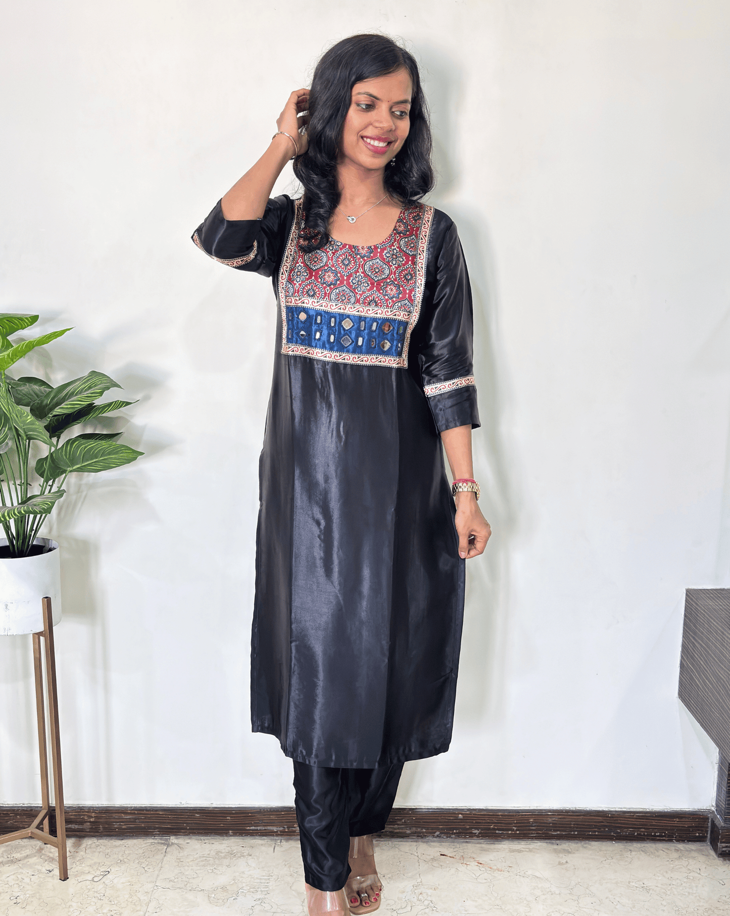 Chandni Mashru Silk Long Kurti
