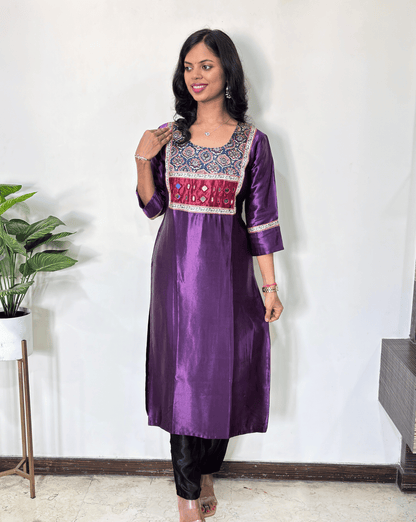 Chandni Mashru Silk Long Kurti