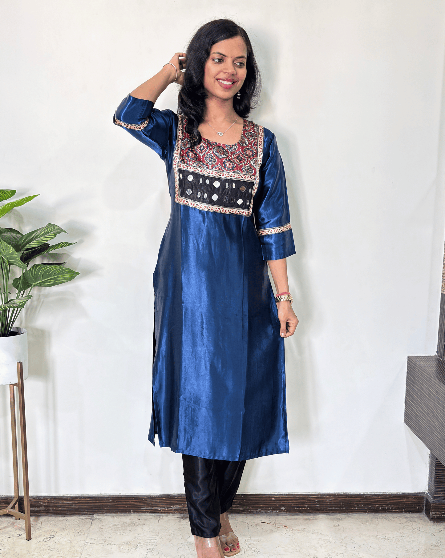 Chandni Mashru Silk Long Kurti