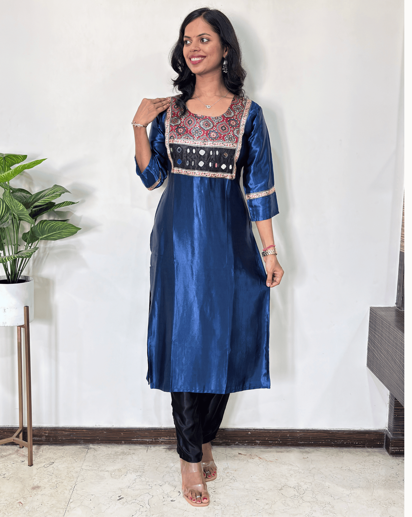 Chandni Mashru Silk Long Kurti