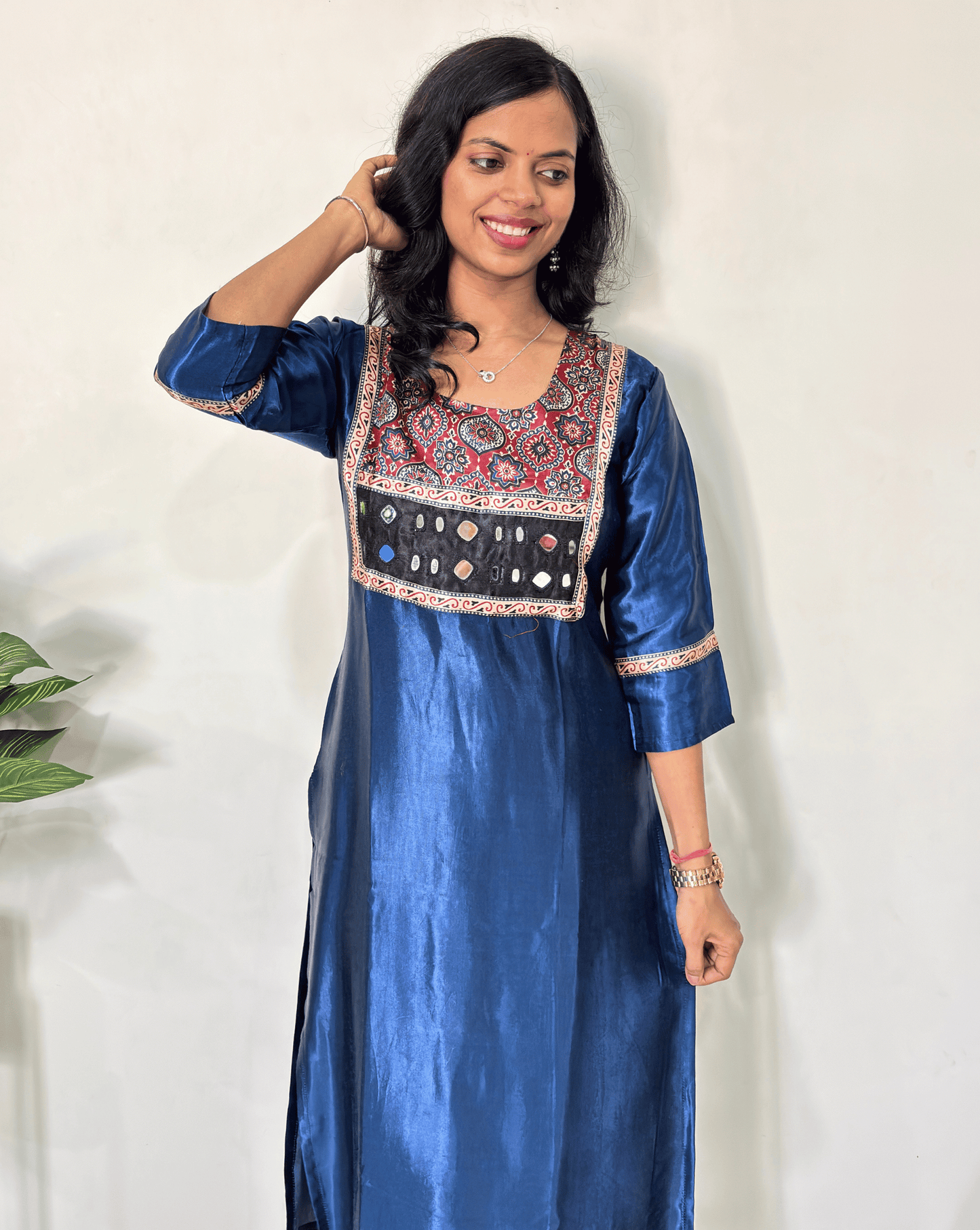 Chandni Mashru Silk Long Kurti