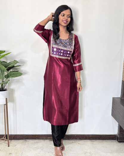 Chandni Mashru Silk Long Kurti