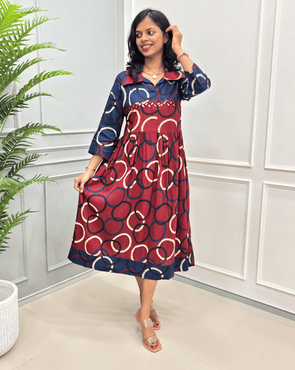 Diva Geometric A-line Long Kurti