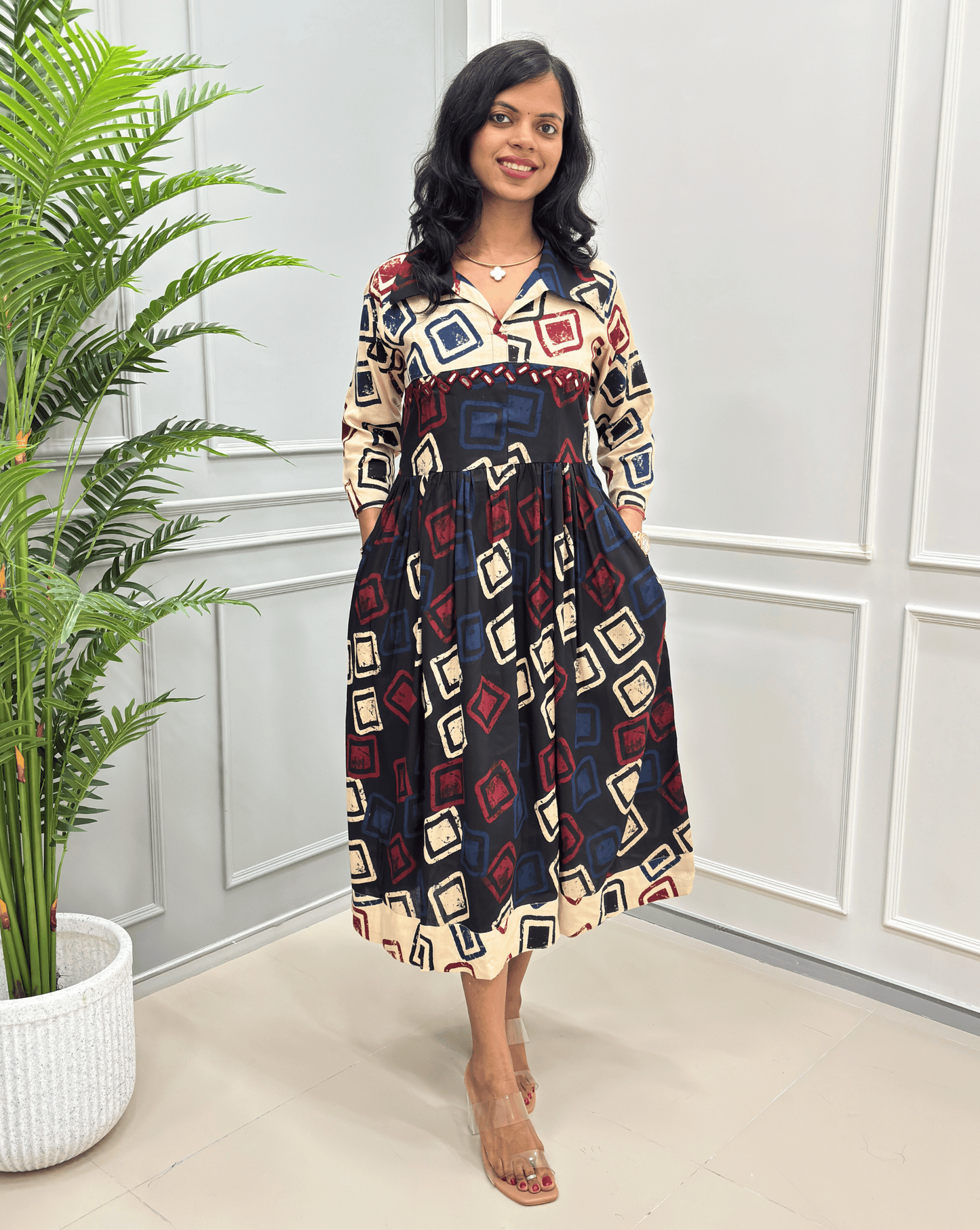 Diva Geometric A-line Long Kurti