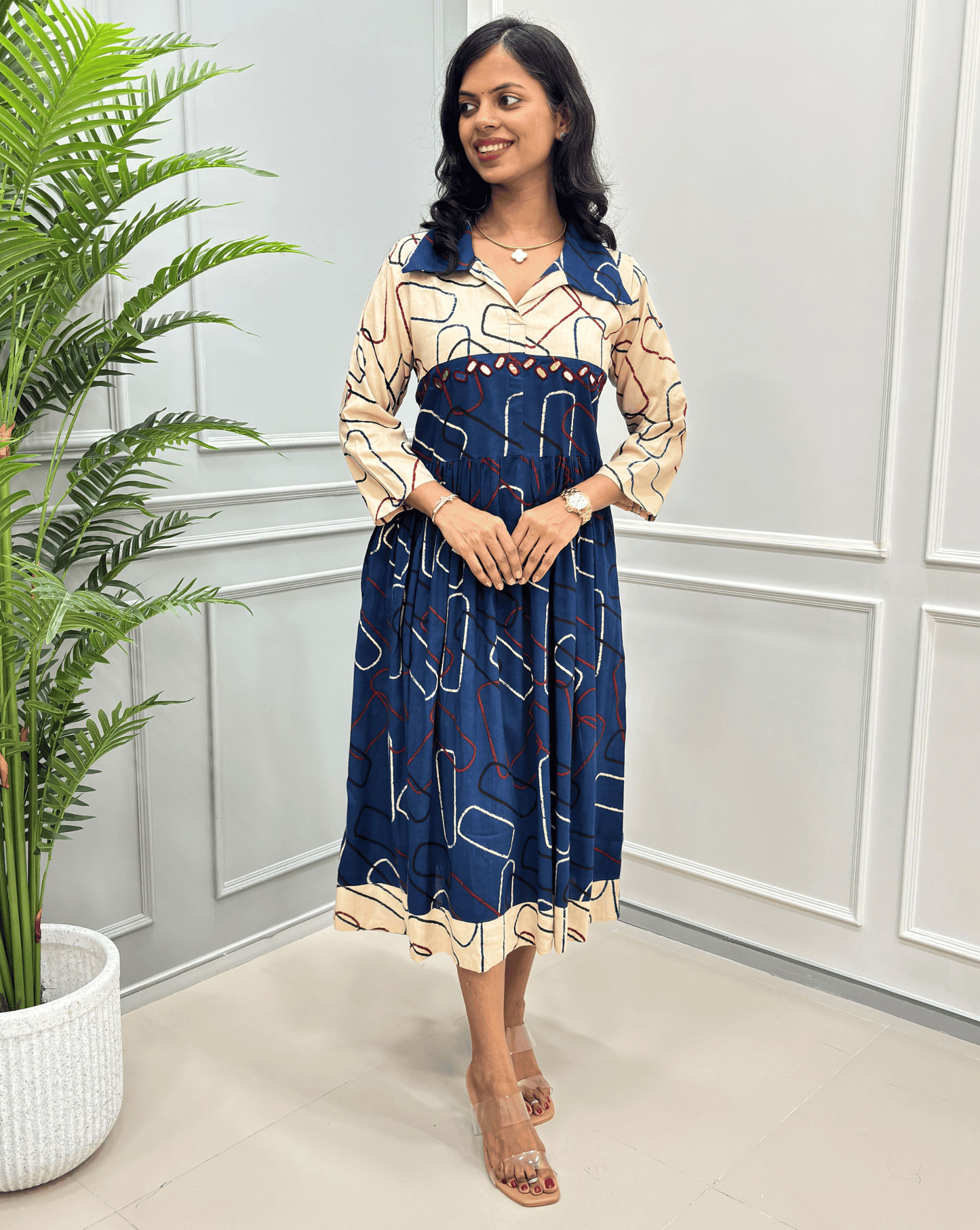 Diva Geometric A-line Long Kurti