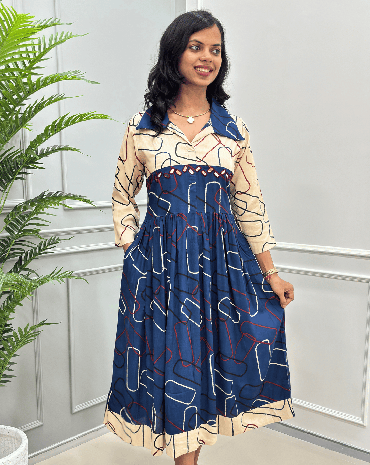 Diva Geometric A-line Long Kurti