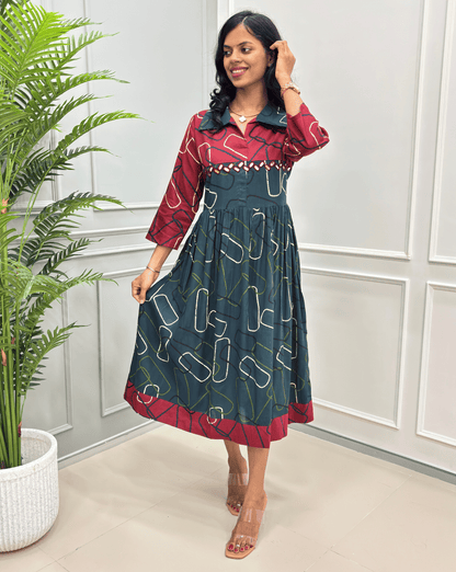 Diva Geometric A-line Long Kurti