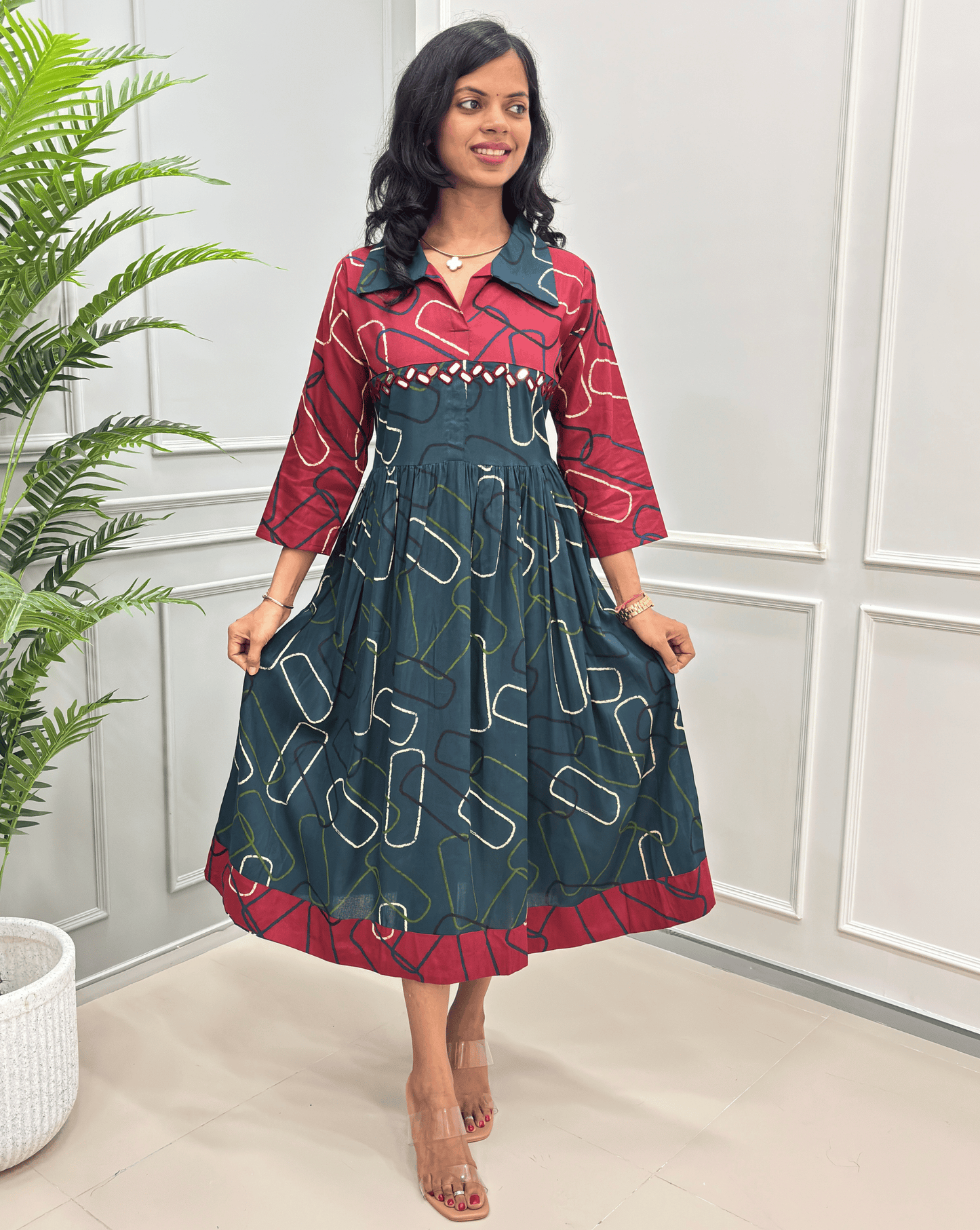 Diva Geometric A-line Long Kurti